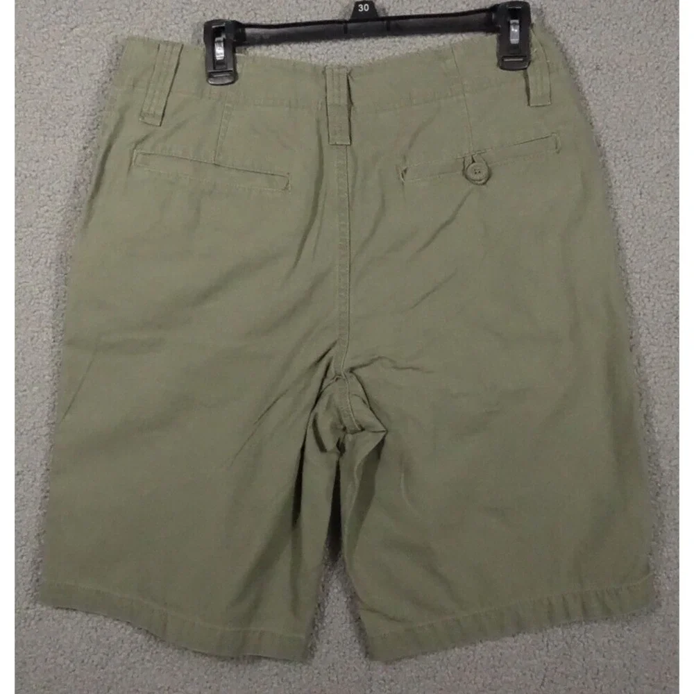 Covington Casual Shorts Men 32 Twill Cotton Slash Pockets Flat Front Green